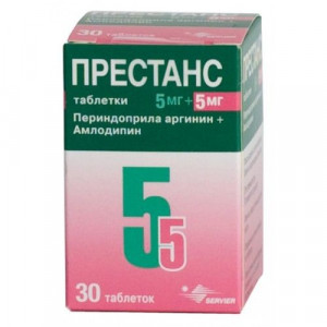 ПРЕСТАНС АМЛОДИПИН 5МГ.+ПЕРИНДОПРИЛ 5МГ. №30 ТАБ. ПРЕСТАНС АМЛОДИПИН 5МГ.+ПЕРИНДОПРИЛ 5МГ. №30 ТАБ.