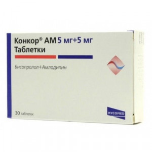 КОНКОР АМ 5МГ.+5МГ. №30 ТАБ. КОНКОР АМ 5МГ.+5МГ. №30 ТАБ.