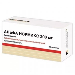 АЛЬФА НОРМИКС 200МГ. №36 ТАБ. П/П/О АЛЬФА НОРМИКС 200МГ. №36 ТАБ. П/П/О