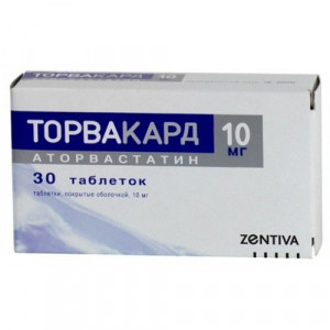 ТОРВАКАРД 10МГ. №30 ТАБ. П/П/О /САНОФИ/САНЕКА/ ТОРВАКАРД 10МГ. №30 ТАБ. П/П/О /САНОФИ/САНЕКА/