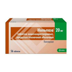 НОЛЬПАЗА 20МГ. №56 ТАБ.КШ/РАСТВ. П/О /KRKA/ НОЛЬПАЗА 20МГ. №56 ТАБ.КШ/РАСТВ. П/О /KRKA/
