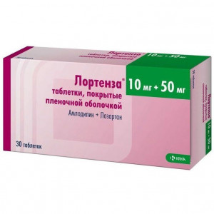ЛОРТЕНЗА 10МГ.+50МГ. №30 ТАБ. П/О ЛОРТЕНЗА 10МГ.+50МГ. №30 ТАБ. П/О
