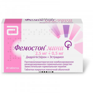 ФЕМОСТОН МИНИ 2,5МГ.+0,5МГ. №28 ТАБ. П/П/О ФЕМОСТОН МИНИ 2,5МГ.+0,5МГ. №28 ТАБ. П/П/О