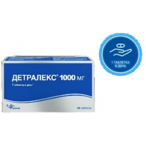 ДЕТРАЛЕКС 1000МГ. №30 ТАБ. П/П/О ДЕТРАЛЕКС 1000МГ. №30 ТАБ. П/П/О