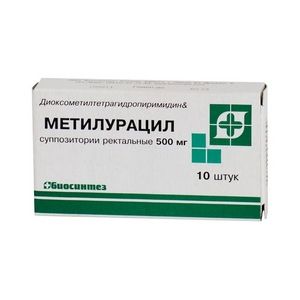 МЕТИЛУРАЦИЛ 500МГ. №10 СУПП. РЕКТ. /БИОСИНТЕЗ/ МЕТИЛУРАЦИЛ 500МГ. №10 СУПП. РЕКТ. /БИОСИНТЕЗ/