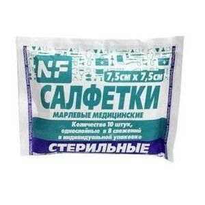 NF САЛФЕТКИ 8-И СЛОЙНАЯ СТЕР. 7,5СМХ7,5СМ №10 /НЬЮФАРМ/ NF САЛФЕТКИ 8-И СЛОЙНАЯ СТЕР. 7,5СМХ7,5СМ №10 /НЬЮФАРМ/