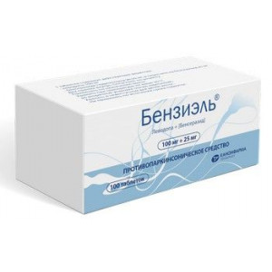 БЕНЗИЭЛЬ 100МГ+25МГ. №100 ТАБ. /КАНОНФАРМА/ БЕНЗИЭЛЬ 100МГ+25МГ. №100 ТАБ. /КАНОНФАРМА/