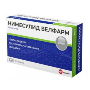 НИМЕСУЛИД-ВЕЛФАРМ 100МГ. №20 ТАБ. НИМЕСУЛИД-ВЕЛФАРМ 100МГ. №20 ТАБ.