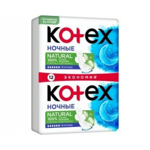 КОТЕКС ПРОКЛАДКИ НАТУРАЛ НОЧН. №12 КРЫЛЬЯ [KOTEX]