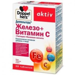 ДОППЕЛЬГЕРЦ АКТИВ ЖЕЛЕЗО+ВИТ.С+ГИСТИДИН+ФОЛИЕВАЯ К-ТА 675МГ. №30 ТАБ. ДОППЕЛЬГЕРЦ АКТИВ ЖЕЛЕЗО+ВИТ.С+ГИСТИДИН+ФОЛИЕВАЯ К-ТА 675МГ. №30 ТАБ.