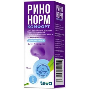 РИНОНОРМ КОМФОРТ 0,1МГ+5МГ/ДОЗА 10МЛ. 90ДОЗ НАЗАЛ.СПРЕЙ ДОЗИР. ФЛ. /МЕРКЛЕ/ТЕВА/ РИНОНОРМ КОМФОРТ 0,1МГ+5МГ/ДОЗА 10МЛ. 90ДОЗ НАЗАЛ.СПРЕЙ ДОЗИР. ФЛ. /МЕРКЛЕ/ТЕВА/