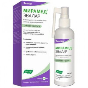 МИРАМЕД ЭВАЛАР 0,01% 150МЛ. Р-Р Д/МЕСТ. И НАРУЖ.ПРИМ. ФЛ. +НАСАДКА-РАСПЫЛИТЕЛЬ /ЭВАЛАР/ МИРАМЕД ЭВАЛАР 0,01% 150МЛ. Р-Р Д/МЕСТ. И НАРУЖ.ПРИМ. ФЛ. +НАСАДКА-РАСПЫЛИТЕЛЬ /ЭВАЛАР/