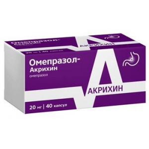 ОМЕПРАЗОЛ-АКРИХИН 20МГ. №40 КАПС. КШ/РАСТВ. /АКРИХИН/ ОМЕПРАЗОЛ-АКРИХИН 20МГ. №40 КАПС. КШ/РАСТВ. /АКРИХИН/