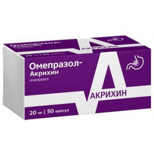 ОМЕПРАЗОЛ-АКРИХИН 20МГ. №50 КАПС. КШ/РАСТВ. /АКРИХИН/ ОМЕПРАЗОЛ-АКРИХИН 20МГ. №50 КАПС. КШ/РАСТВ. /АКРИХИН/