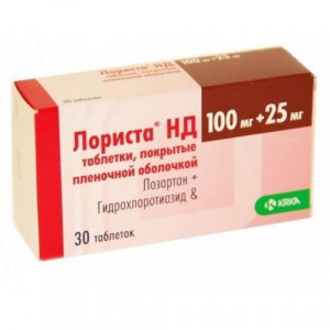 ЛОРИСТА НД 25МГ.+100МГ. №30 ТАБ. П/П/О /KRKA/ ЛОРИСТА НД 25МГ.+100МГ. №30 ТАБ. П/П/О /KRKA/