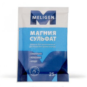 МАГНИЯ СУЛЬФАТ 25Г. №1 ПОР. Д/Р-РА Д/ПРИЕМА ВНУТРЬ ПАК. /МЕЛИГЕН/ МАГНИЯ СУЛЬФАТ 25Г. №1 ПОР. Д/Р-РА Д/ПРИЕМА ВНУТРЬ ПАК. /МЕЛИГЕН/