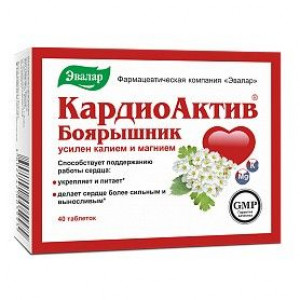 КАРДИОАКТИВ БОЯРЫШНИК 560МГ. №40 ТАБ. П/О /ЭВАЛАР/ КАРДИОАКТИВ БОЯРЫШНИК 560МГ. №40 ТАБ. П/О /ЭВАЛАР/