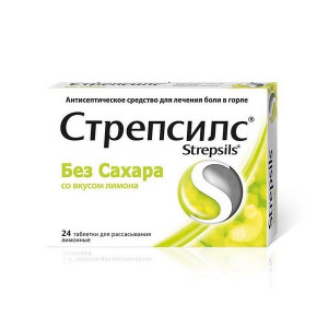 СТРЕПСИЛС ЛИМОН №24 ТАБ. Д/РАСС. Б/САХ. СТРЕПСИЛС ЛИМОН №24 ТАБ. Д/РАСС. Б/САХ.