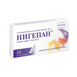 НИГЕПАН 1000МЕ+50МГ. №10 СУПП. РЕКТ. /НИЖФАРМ/ НИГЕПАН 1000МЕ+50МГ. №10 СУПП. РЕКТ. /НИЖФАРМ/