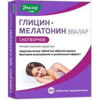 ГЛИЦИН+МЕЛАТОНИН 100МГ.+3МГ. №60 ТАБ. ПОДЪЯЗЫЧ. /ЭВАЛАР/